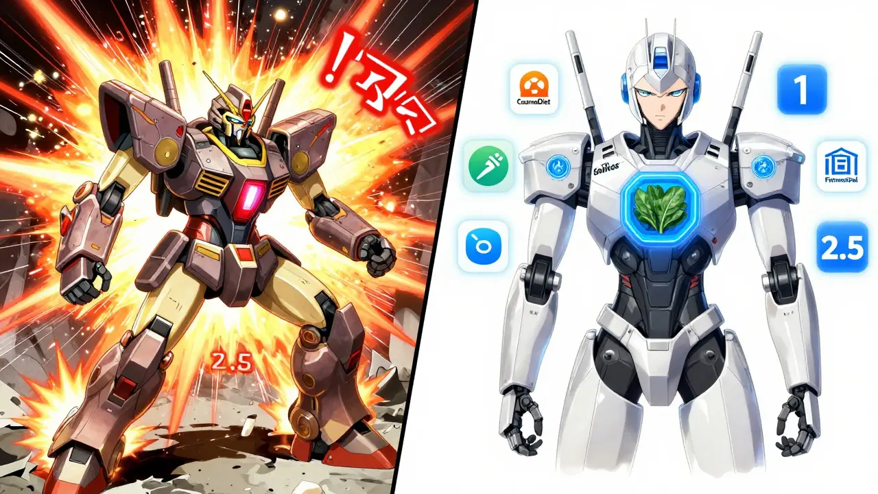 Split battle: chaotic kale robot vs. calm spinach robot with stable INR